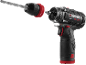 Accuboormachine met afneembare boorkop en schroefbit.