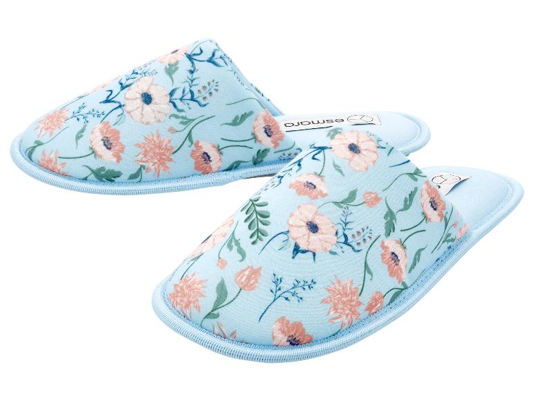 Esmara lichtblauwe pantoffels met bloemenprint