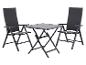 Tuinset: twee opvouwbare stoelen en een vierkante opvouwbare tafel in antraciet.