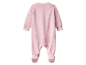 Roze baby romper van velours.