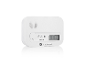 Witte koolmonoxidemelder met digitaal display en testknop.