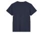 Donkerblauw t-shirt met ronde hals.