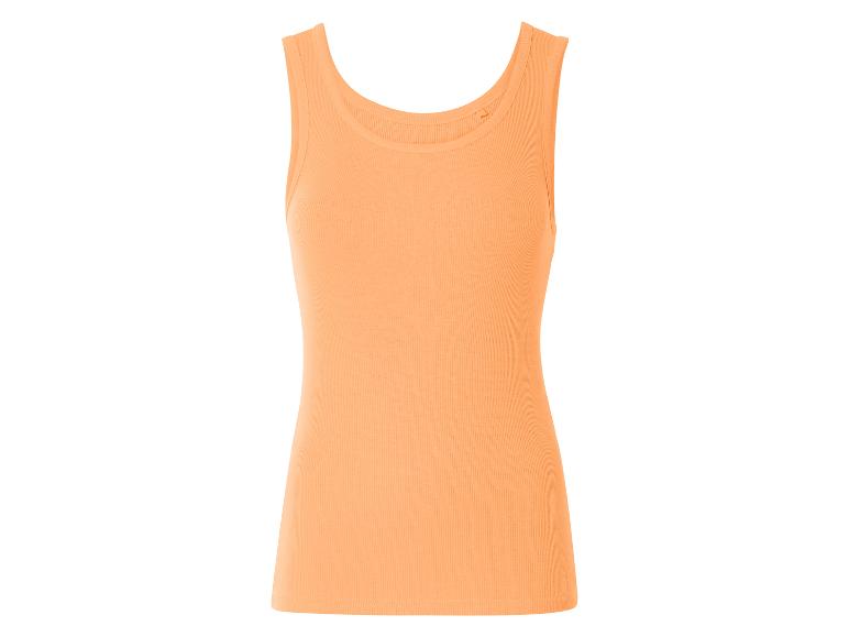 Lichtoranje geribde tanktop.