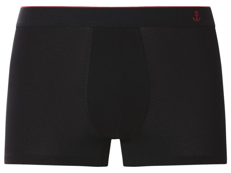Zwarte herenboxershort met rode tailleband en ankermotief.