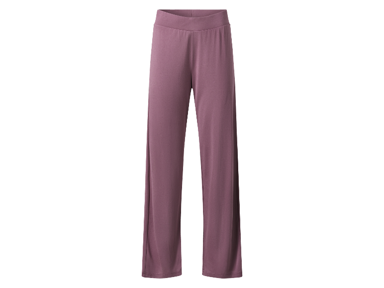 Wijde mauve broek.