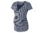 Zwangerschaps- en borstvoedingstop met korte mouwen en een marineblauwe en wit gestreepte print