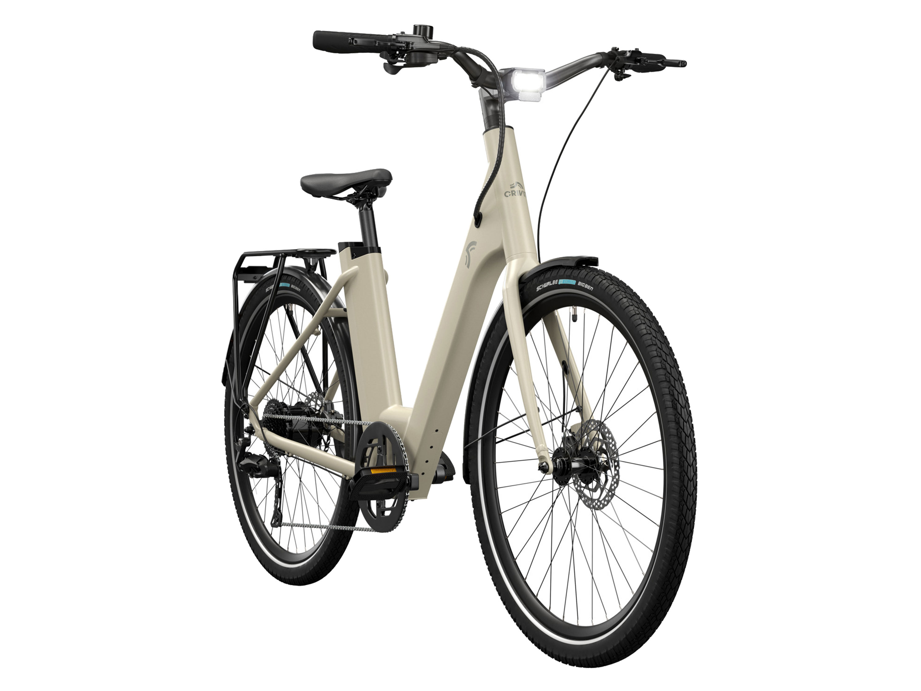 CRIVIT Urban elektrische fiets 3.0 Y kettingaandrijving (Desert Beige)