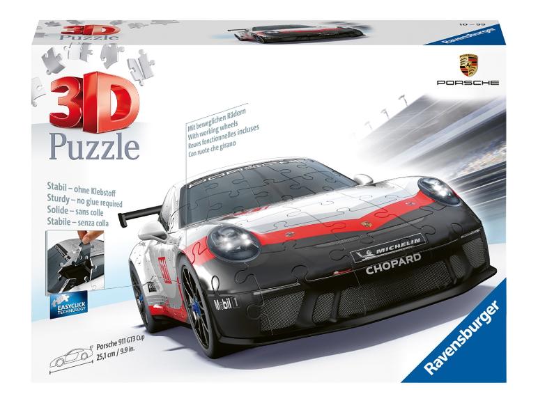 Ravensburger 3D-puzzel Porsche 911 GT3 Cup met werkende wielen.