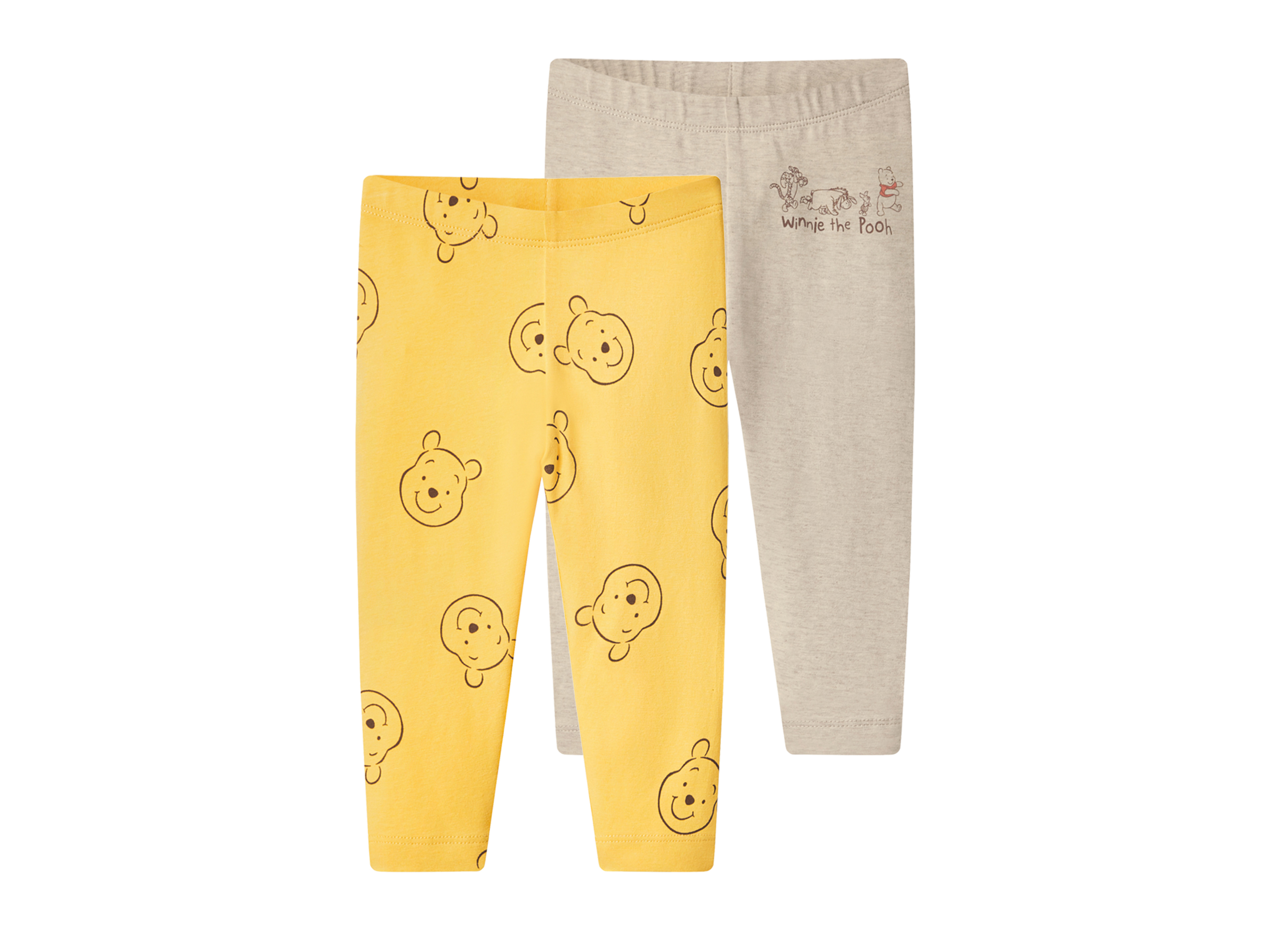 LUPILU Set van 2 baby leggings (Beige/Geel, 50/56)