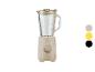 Beige SILVERCREST blender met glazen kan en snelheidsregelaar.