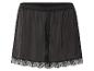 Zwarte zijden shorts met kant.