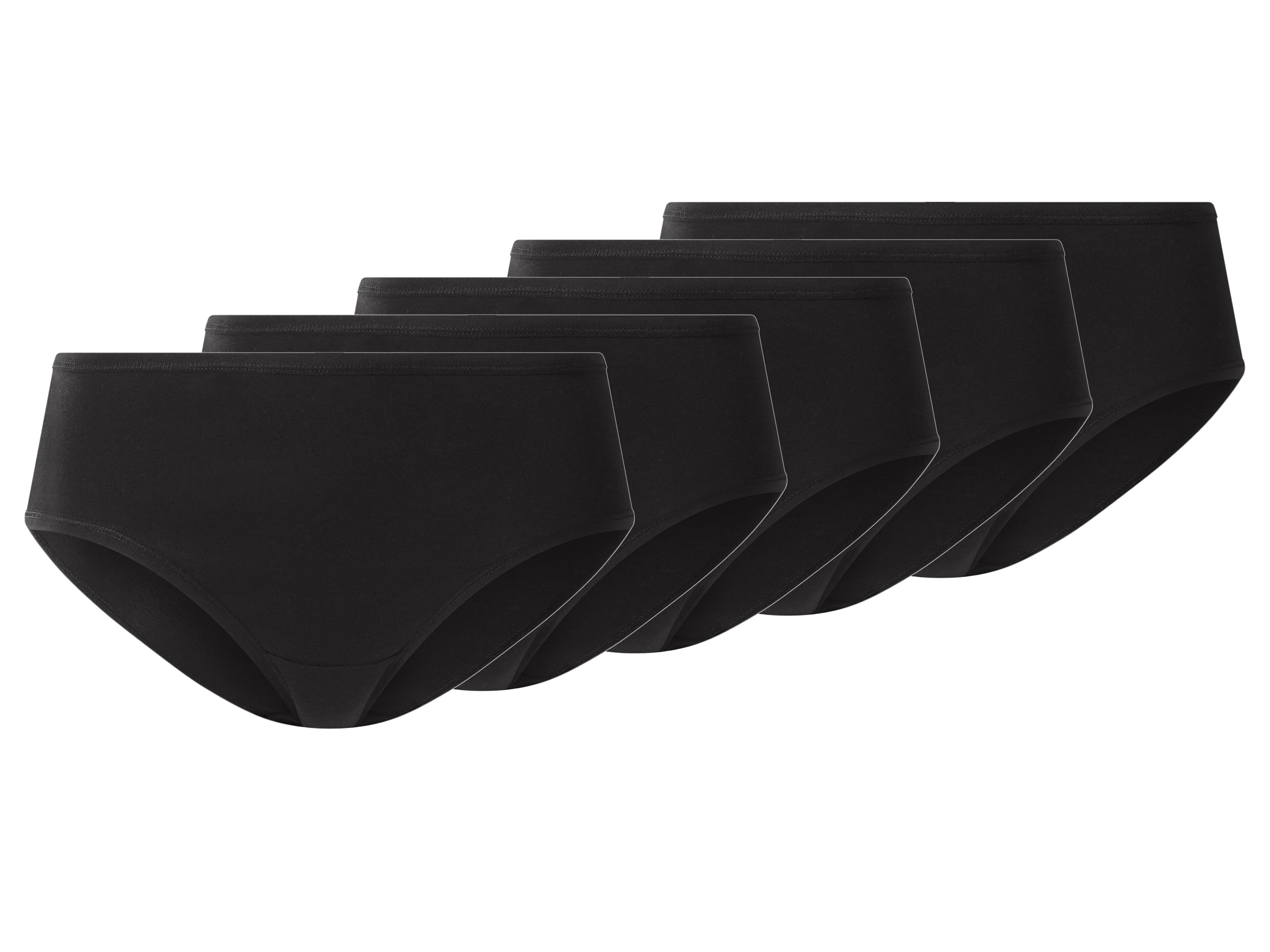 esmara Set van 5 dames hipsters (Zwart, M (40/42))