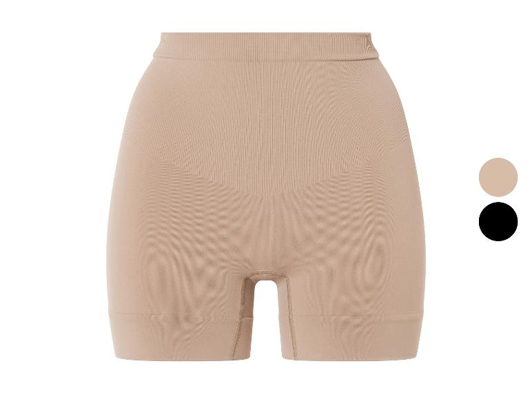 Beige en zwarte shape shorts, naadloze look.