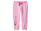 Roze joggingbroek met de tekst 'little princess' en een kroon.