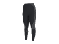 Zwarte sportlegging met grijze streepdetails.