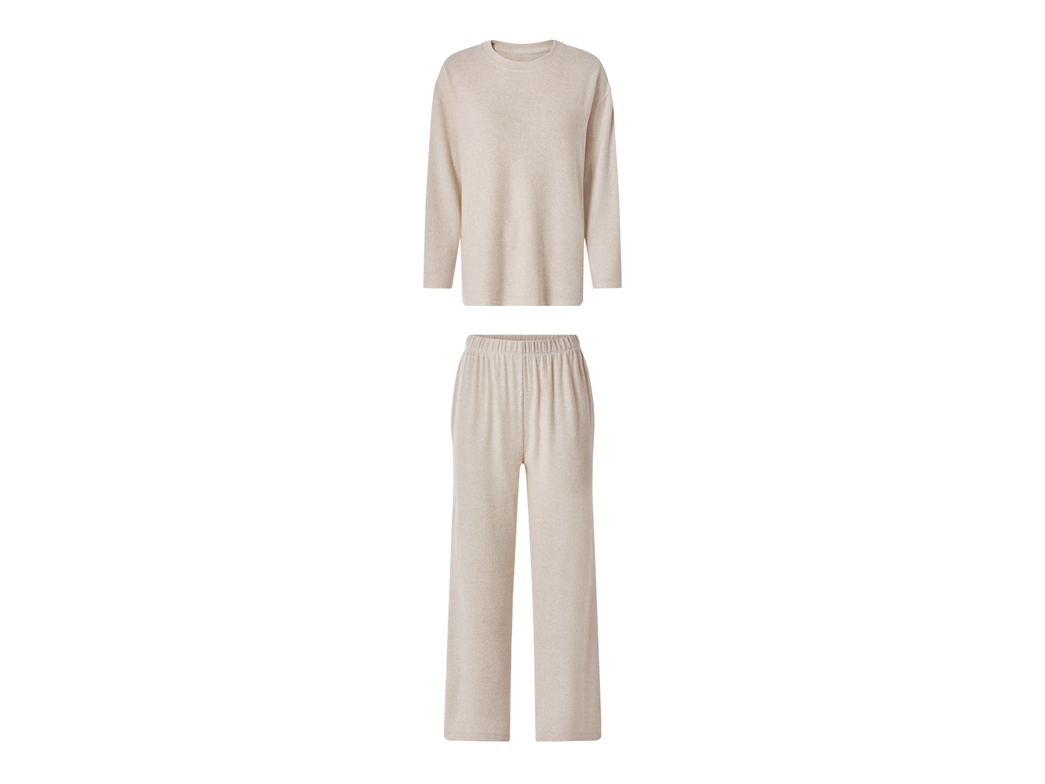 ESMARA Dames pyjama, lang (Beige, XS (32/34))