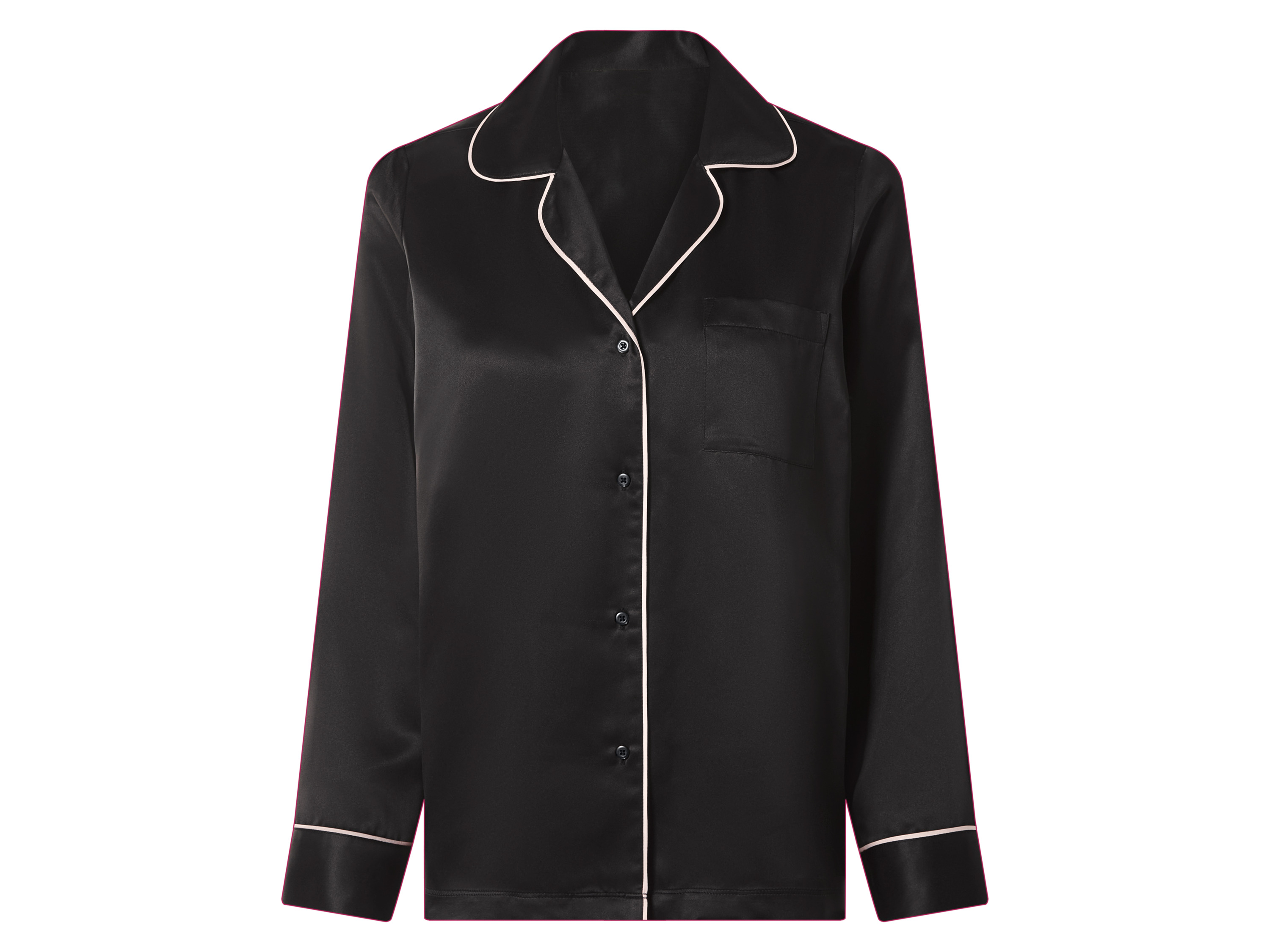 esmara Satijnen dames pyjama (Zwart, XL (48/50))