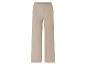 Beige gebreide broek met wijde pijpen.