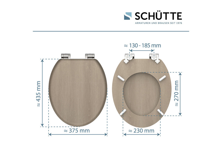 Ga naar volledige schermweergave: Schütte WC zitting MDF houtlook met soft-close-mechanisme - afbeelding 8