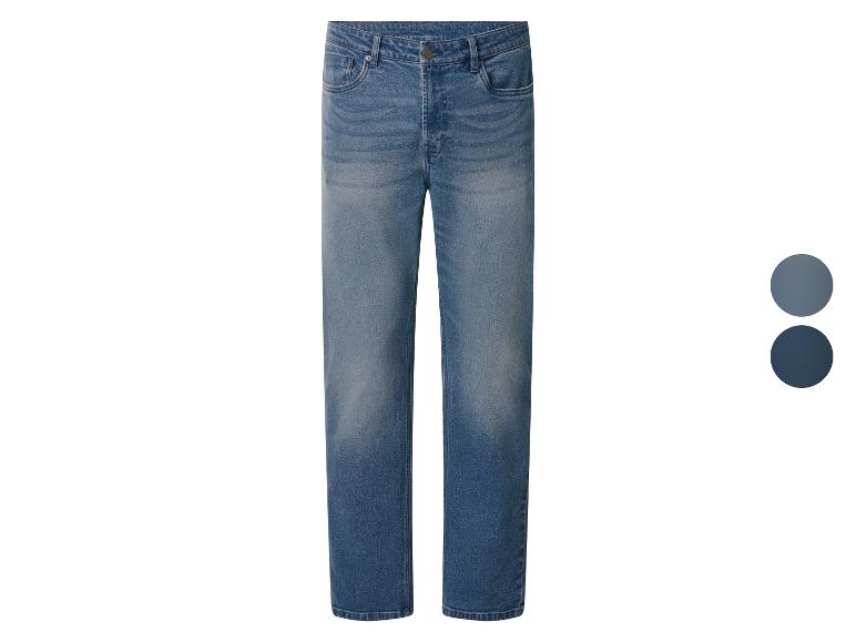Heren straight-leg jeans in een medium blauwe kleur met een lichte wassing.