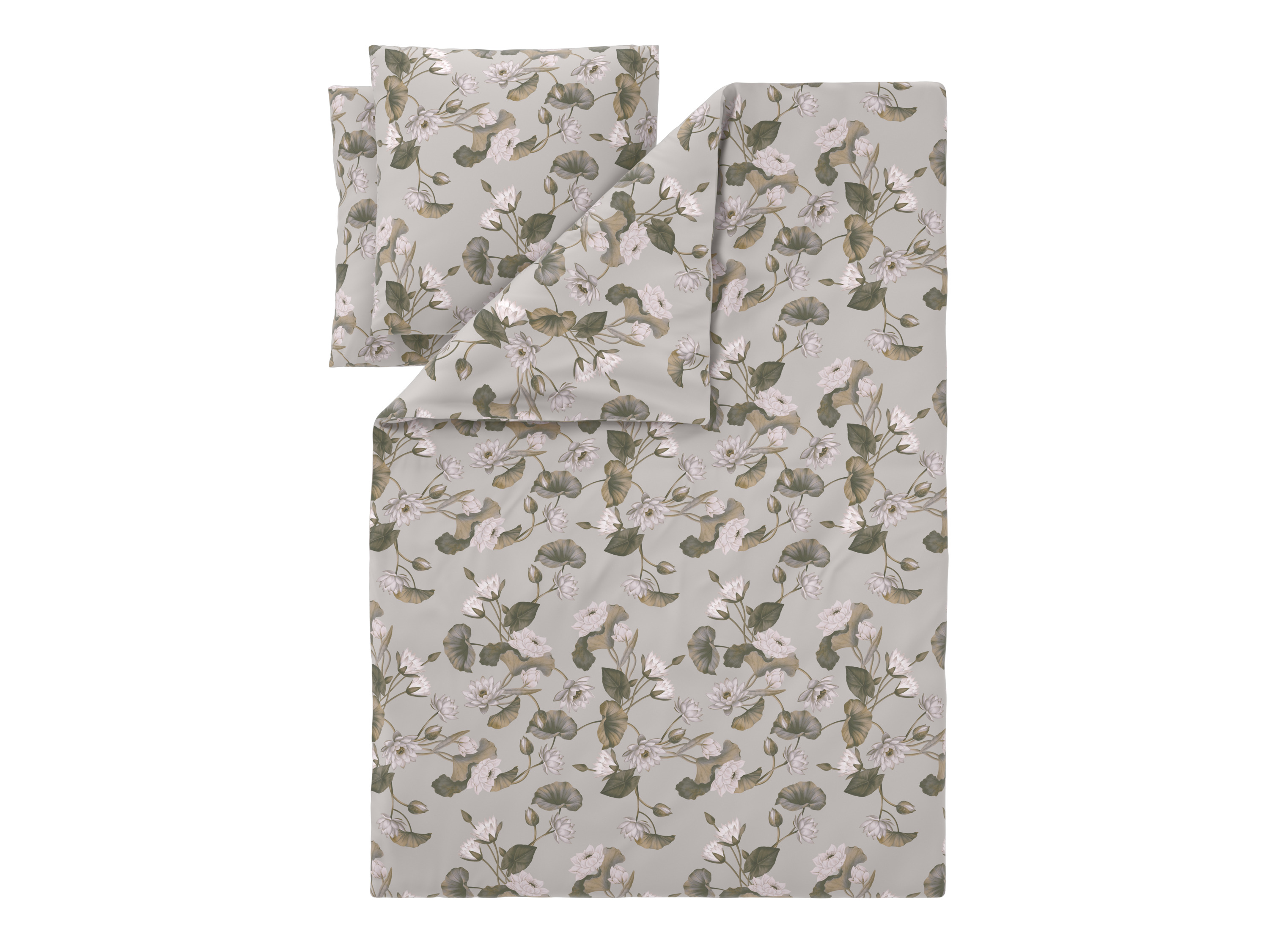 LIVARNO Satijnen dekbedovertrek 200 x 200 cm (Bloemen/beige)