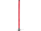 Rode LED-vloerlamp met glitters en chromen voet
