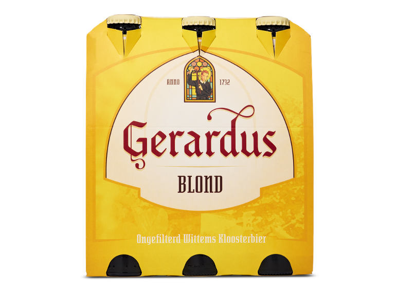 Een sixpack ongefilterd blond kloosterbier.
