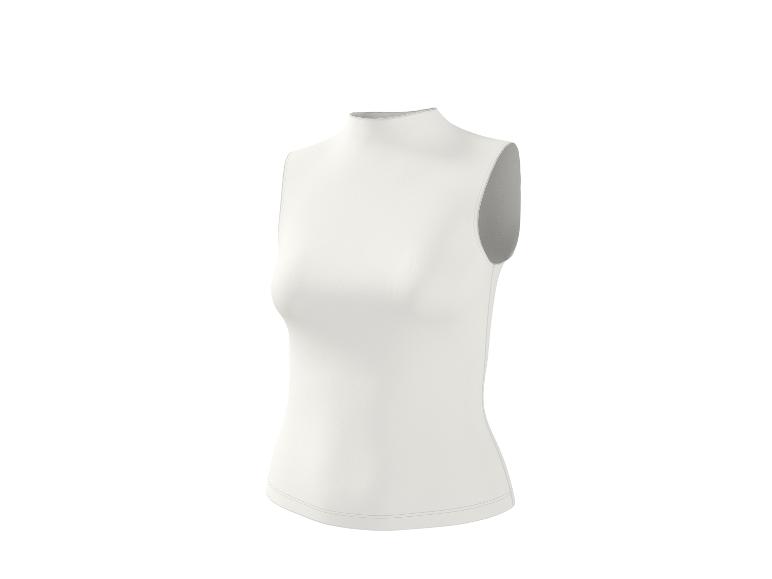Witte mouwloze top met col op een witte achtergrond