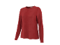 Rood dames t-shirt met lange mouwen op een zwarte achtergrond