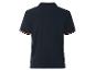 Donkerblauw poloshirt met contrasterende boord.