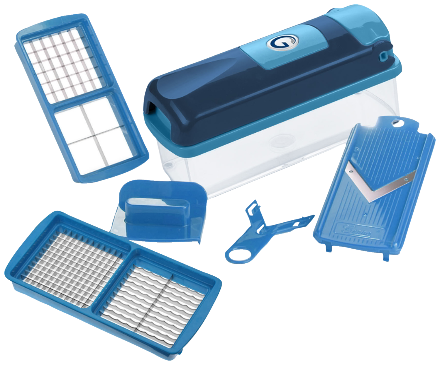 GENIUS NICER DICER Groentesnijder Smart set, 6-delig (Blauw)