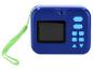 Blauwe digitale kindercamera met scherm en groene polsband