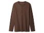 Bruin heren Henley shirt met lange mouwen