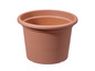 Een terracotta pot voor planten.