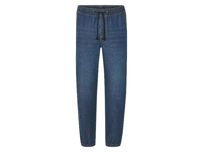 Donkerblauwe jeans joggers.