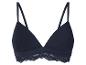 Donkerblauwe bralette met kanten rand