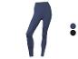 Donkerblauwe high-waisted sportlegging en zwarte sportlegging