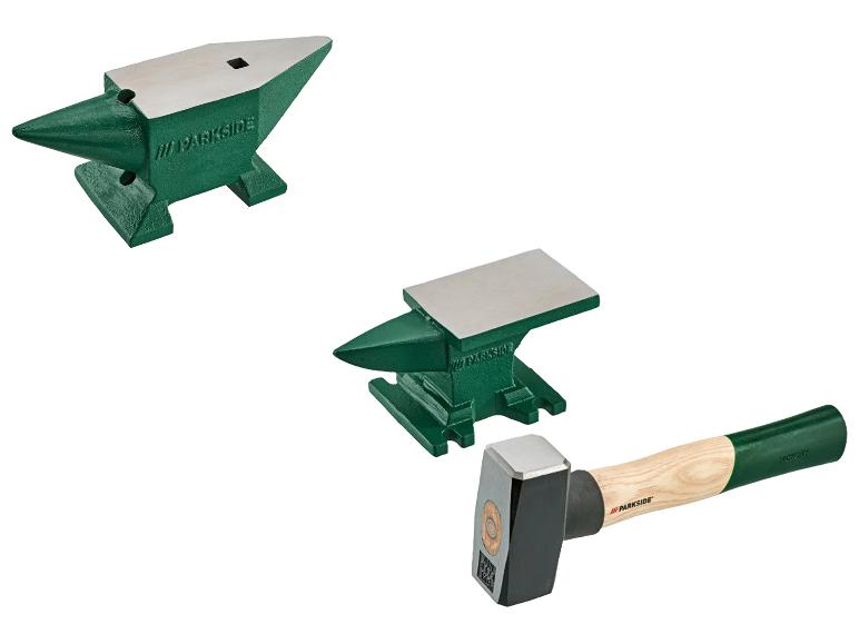 PARKSIDE® aambeelden en hamer voor metaalbewerking.