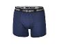 Blauwe Parkside herenboxershorts met zwarte tailleband en wit logo.