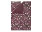 Bloemig dekbedovertrekset in donkerrood met witte en roze bloemen.