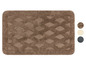 Bruin badmat met ruitpatroon.