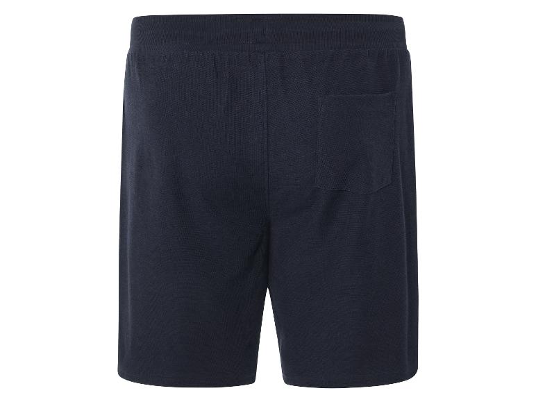 Donkerblauwe sport shorts.