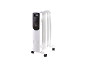 Witte olieradiator met digitaal display '25 °C' en bedieningselementen