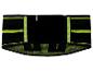 Sensoplast lumbale band, zwart en groen neopreen.