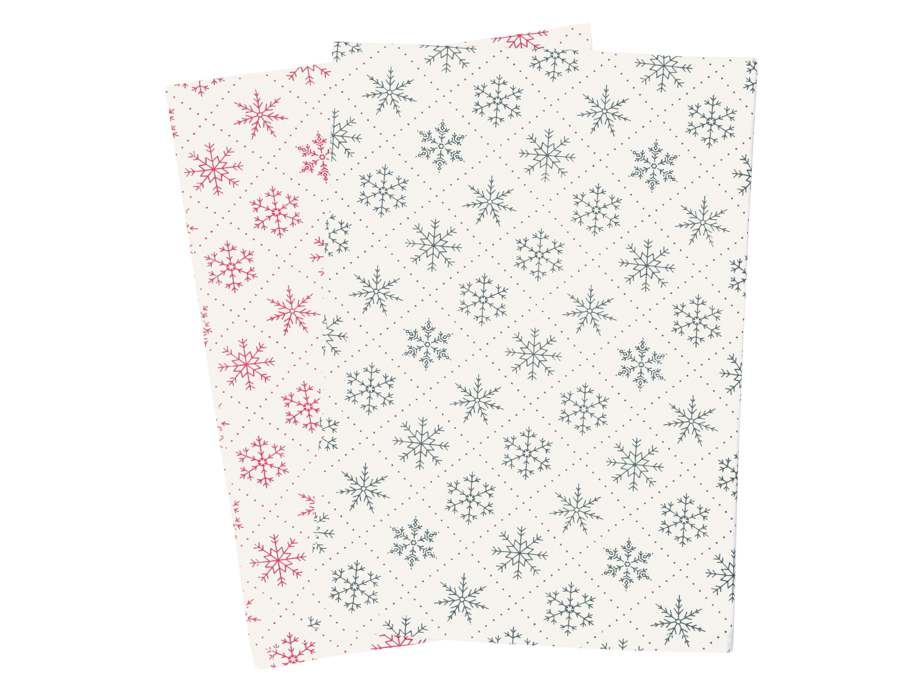 LIVARNO Set van 2 theedoeken 50 x 70 cm (Sneeuwvlokken)