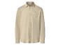 Beige herenoverhemd met lange mouwen en borstzak