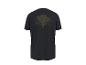 Zwart T-shirt met bruine boomprint op de rug.
