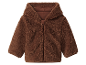 Bruine hoodie van teddy fleece.
