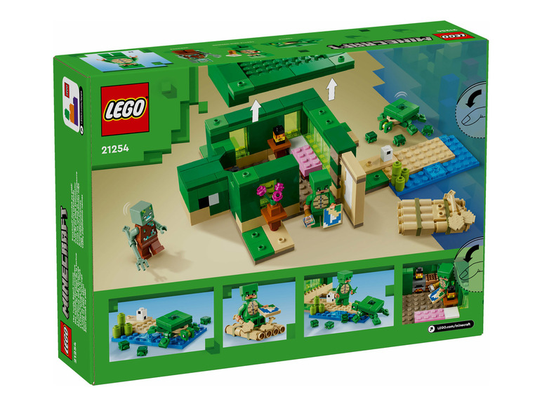 Lego Minecraft set met schildpadhuis en figuren