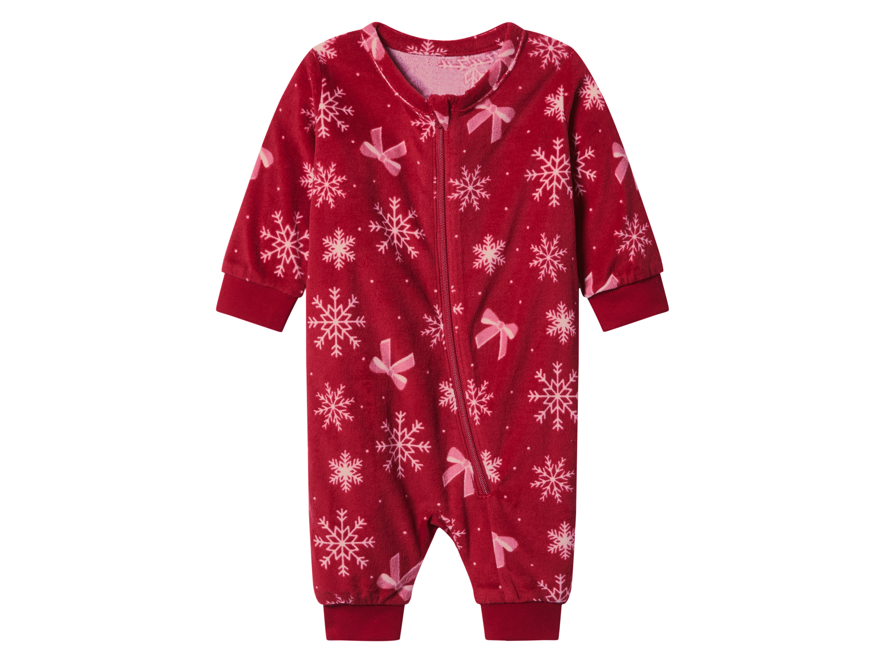 lupilu Velours baby kerstpyjama (Rood, 62/68)